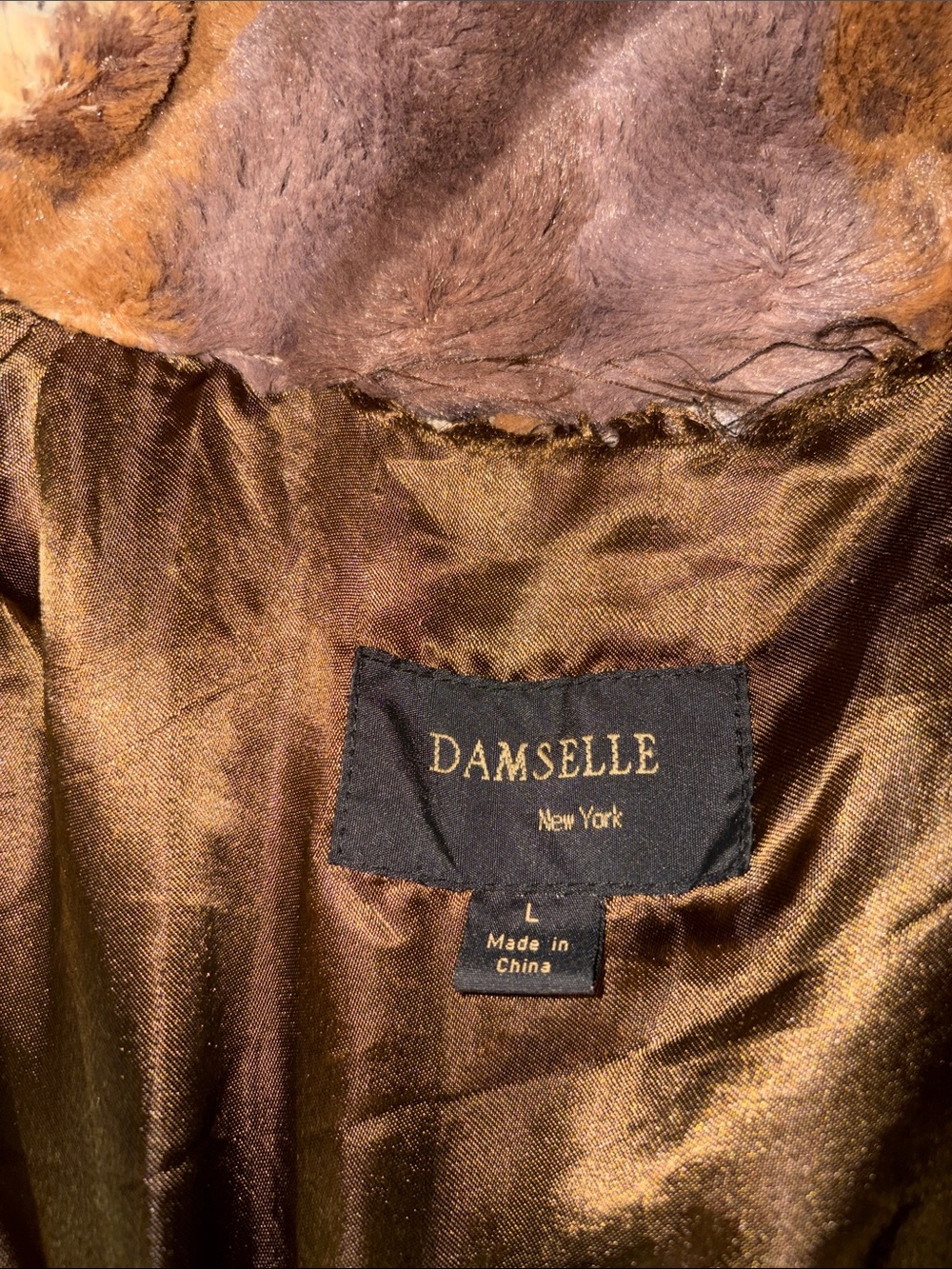 Damselle New York Brown Faux Fur Ruffle Jacket - Picture 3 of 4